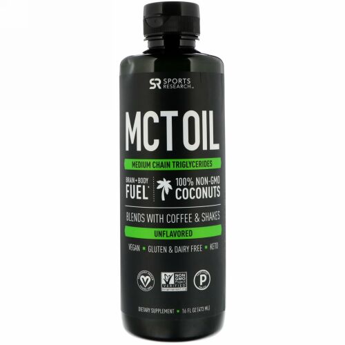 Sports Research, MCTオイル、無風味、16 oz (473 ml)