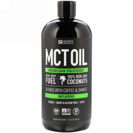 Sports Research, MCTオイル、無香料、32液量オンス（946 ml）