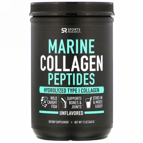 Sports Research, 海洋性コラーゲンペプチド、無風味、12 oz (340 g)