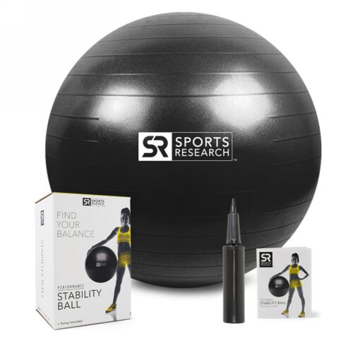 Sports Research, 高性能バランスボール、黒、65cm (Discontinued Item)