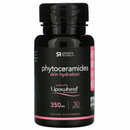 Sports Research, フィトセラミドスキンハイドレーション、350 mg、ソフトジェル30粒