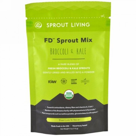 Sprout Living, FDサポートミックス、ブロッコリー & ケール、4オンス (113 g)