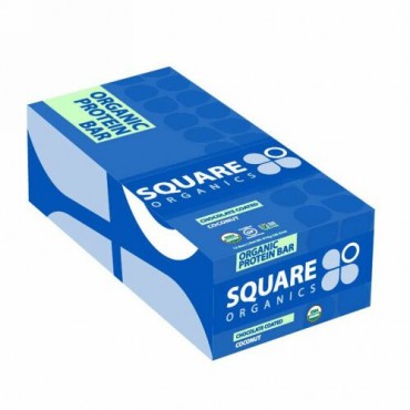 Square Organics, オーガニック プロテインバー, チョコレートでコーティングしたココナッツ, 12バー, 各1.7オンス（48 g） (Discontinued Item)