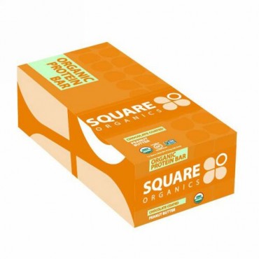 Square Organics, オーガニックプロテインバー、チョコレートコーティングピーナッツバター、 12本, 1本あたり1.7 oz (48 g) (Discontinued Item)