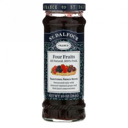 St. Dalfour, Deluxe Four Fruits Spread, 10 oz (284 g)