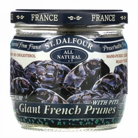 St. Dalfour, ジャイアント フレンチ プルーン 種入り, 7 oz (200 g)