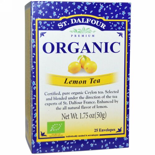St. Dalfour, Organic, Lemon Tea、25袋、1.75 oz (50 g) (Discontinued Item)