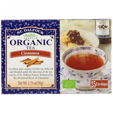 St. Dalfour, Organic Cinnamon Tea, 25 Envelopes, 1.75 oz (50 g) (Discontinued Item)