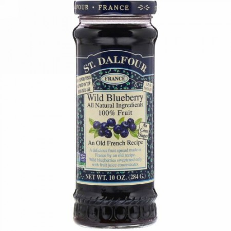St. Dalfour, ワイルドブルーベリー、デラックスワイルドブルーベリースプレッド 10 オンス (284 g)
