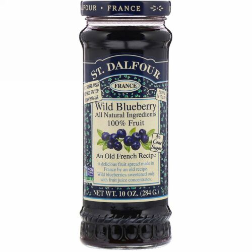 St. Dalfour, ワイルドブルーベリー、デラックスワイルドブルーベリースプレッド 10 オンス (284 g)