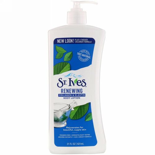 St. Ives, ボディローション、みずみずしい肌に、コラーゲン＆エラスチン、621ml（21液量オンス）