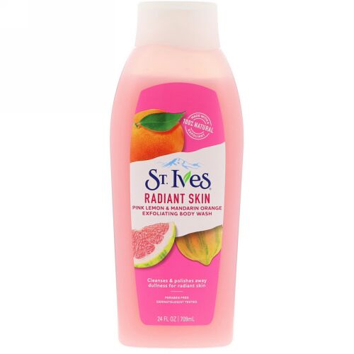St. Ives, イーブン&ブライト、角質除去ボディウォッシュ、ピンクレモン&マンダリン、24 fl oz (709 ml) (Discontinued Item)