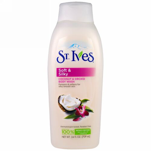 St. Ives, Soft & Silky, Coconut & Orchid Body Wash, 24 fl oz (709 ml) (Discontinued Item)