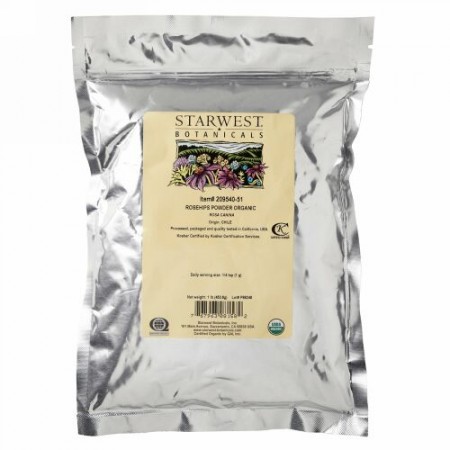 Starwest Botanicals, ローズヒップパウダー, オーガニック, 1オンス（453.6 g）