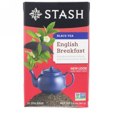 Stash Tea, Black Tea, English Breakfast, 20 Tea Bags, 1.4 oz (40 g) (Discontinued Item)