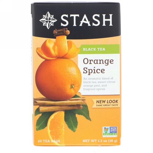 Stash Tea, Black Tea, Orange Spice, 20 Tea Bags, 1.3 oz (38 g) (Discontinued Item)