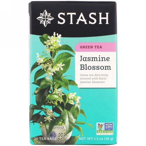 Stash Tea, ジャスミンの花, 緑茶, 20ティーバッグ, 1.3オンス（38 g）