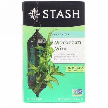 Stash Tea, 緑茶, モロッカンミント, 20ティーバッグ, 0.9オンス（26 g）