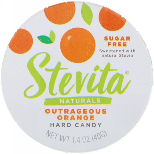 Stevita, ナチュラルズ、無糖ハードキャンディー、アウトレイジャスオレンジ、1.4オンス (40 g)