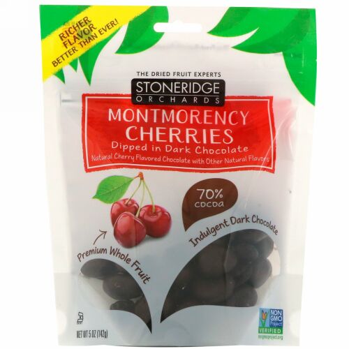 Stoneridge Orchards, モンモランシーチェリー、ダークチョコレート漬け、カカオ70％、142g（5オンス）