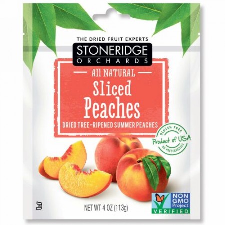 Stoneridge Orchards, スライスピーチ、ドライ完熟サマーピーチ、113 g（4 oz）