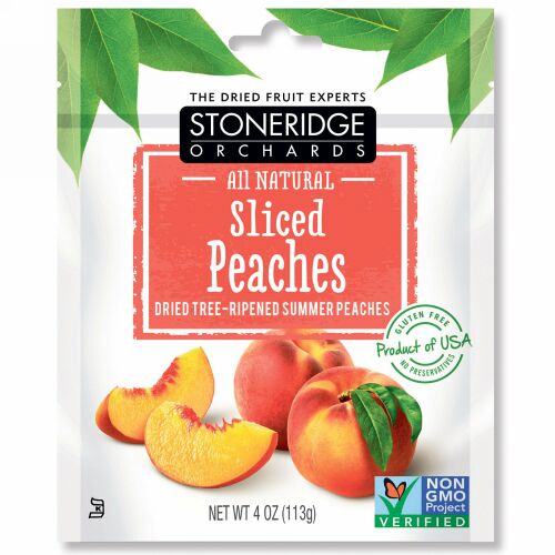 Stoneridge Orchards, スライスピーチ、ドライ完熟サマーピーチ、113 g（4 oz）