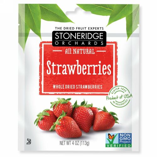 Stoneridge Orchards, ストロベリー、 ホールドライ ストロベリー、 4 oz (113 g)