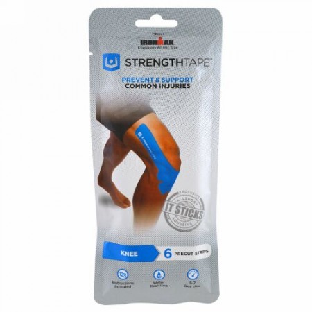 Strengthtape, キネシオロジー・アスレチックテープ、膝用、プレカットテープ6枚入 (Discontinued Item)