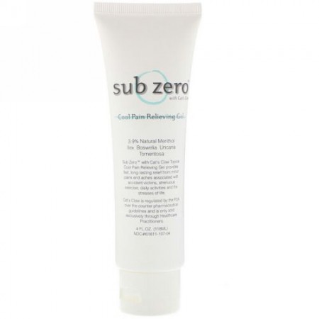 Sub Zero, クールペインリリーフジェル、4液量オンス (118 ml) (Discontinued Item)