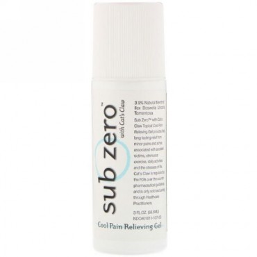 Sub Zero, クールペインリリーフジェルロールオン、3液量オンス (88.8 ml) (Discontinued Item)