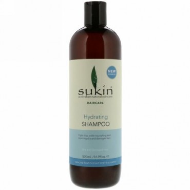 Sukin, 保湿シャンプー、ドライヘアとダメージヘア用シャンプー、500 ml（16.9 fl oz）