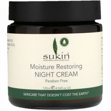 Sukin, 水分を回復するナイトクリーム、4.06 fl oz (120 ml)