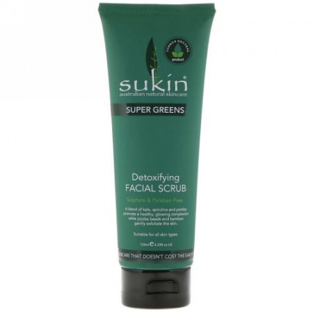 Sukin, Super Greens, Detoxifying Facial Scrub, 4.23 fl oz (125 ml)