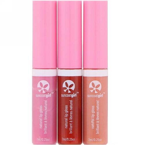 SuncoatGirl, オールナチュラルリップグロス、3個セット、各0.23 oz (7 ml)