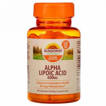 Sundown Naturals, アルファリポ酸、600mg、60粒