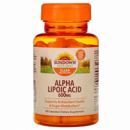 Sundown Naturals, アルファリポ酸、600mg、60粒