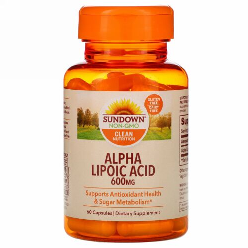 Sundown Naturals, アルファリポ酸、600mg、60粒