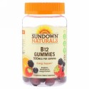 Sundown Naturals, ビタミンB12グミ, ラズベリー, ミックスベリー&オレンジ, 500 mcg, 50グミ (Discontinued Item)
