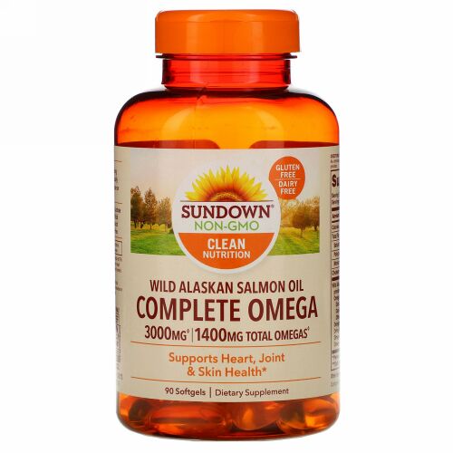 Sundown Naturals, Complete Omega, Wild Alaskan Salmon Oil, 1,400 mg, 90 Softgels