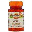 Sundown Naturals, 溶解性B12、チェリー風味、6,000 mcg、マイクロトローチ60粒