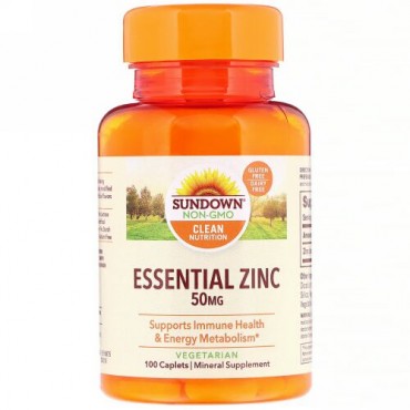Sundown Naturals, Essential Zinc, 50 mg, 100 Caplets (Discontinued Item)