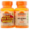 Sundown Naturals, メラトニン、ツインパック、10 mg、各90カプセル (Discontinued Item)