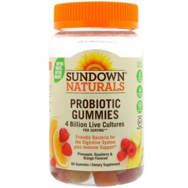 Sundown Naturals, Probiotic Gummies, 4 Billion Live Cultures, 60 Gummies (Discontinued Item)