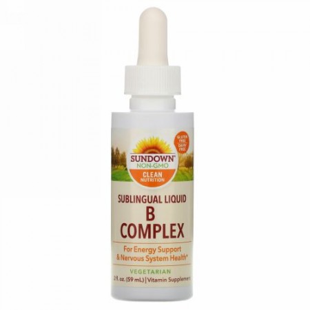 Sundown Naturals, サブリンガルBコンプレックスとB-12、 2液量オンス (59 ml)