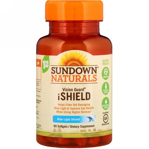 Sundown Naturals, ビジョンガード iシールド、ソフトジェル60個 (Discontinued Item)