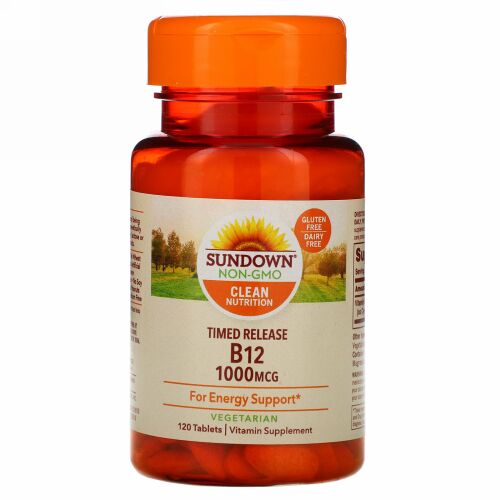 Sundown Naturals, ビタミンB12、1000mcg、 タブレット120錠