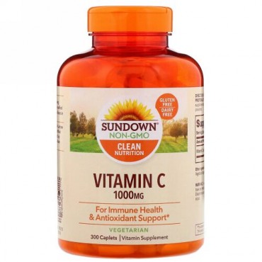 Sundown Naturals, ビタミンC、1,000mg、カプレット300粒