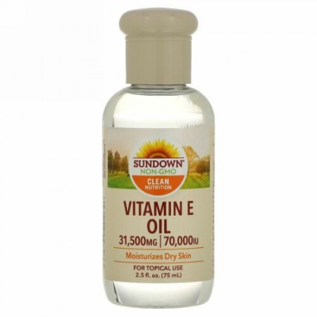 Sundown Naturals, ビタミン E オイル, 70,000 IU, 2.5 fl oz (75 ml)