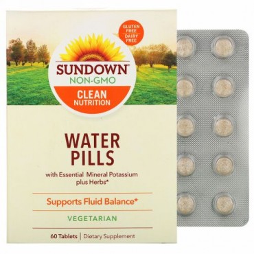 Sundown Naturals, ウォーターピル、タブレット60粒