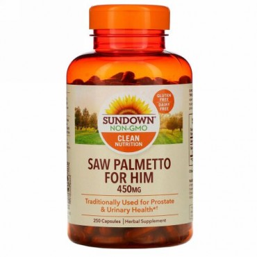 Sundown Naturals, ホール ハーブ、ノコギリヤシ、450 mg、カプセル250個